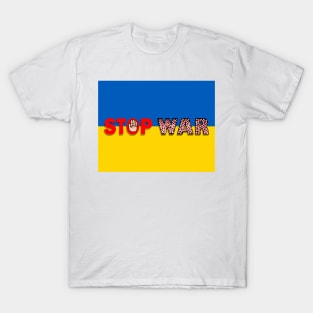 Stop War Ukraine national country flag T-Shirt